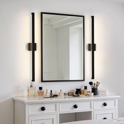 Modern Bathroom Lighting Fixtures Over Mirror, 39 Inch 30W Black Vanity Light Bar for Bathroom, Dimmable 5CCT LED Bathroom Wall Light Fixtures