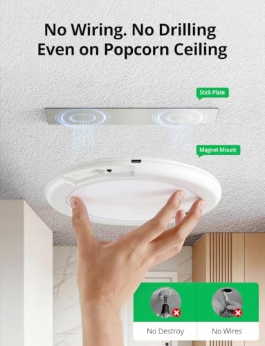 Bojim Rechargeable Motion Sensor Ceiling Light with Remote Battery Operated
