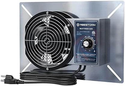 Abestorm 260CFM Crawl Space Ventilation Fan, IP-55 Rated Commercial Stainless Steel Vent Fan with Humidistat & Thermostat, 6.7 Inch Ventilator with Isolation Mesh for Crawlspace, Basement, Garage