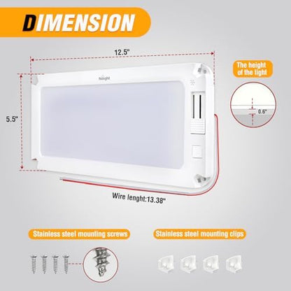 Nilight LED Interior Light 2PCS 12.5 Inch Dimmable Ceiling Lights