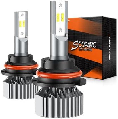 SEALIGHT S1 9007/HB5 Bulbs or 9007 Fog Bulb 80000LM Super Bright, Real 1:1 Design 9007 Fog Light Bulbs, No Fan No Noise HB5 Fog Bulb, 6000K Cool White Bulbs, 3min Plug and Play, IP67, Pack of 2