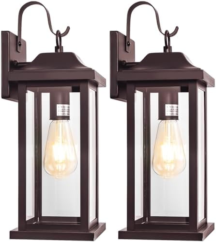 2-Pack Large Bronze Outdoor Light Fixtures for House