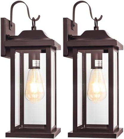 2-Pack Large Bronze Outdoor Light Fixtures for House