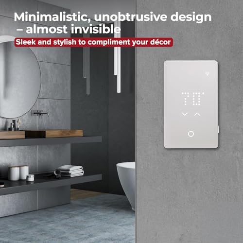 LED Smart Heated Floor Thermostat - WiFi & Touchscreen - 120/240v - Programmable with Voice Control - UWG5-4999 with GFCI & Flooring Sensor