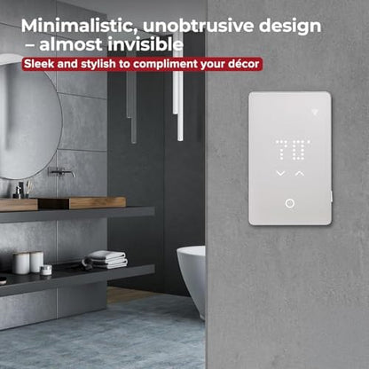 LED Smart Heated Floor Thermostat - WiFi & Touchscreen - 120/240v - Programmable with Voice Control - UWG5-4999 with GFCI & Flooring Sensor