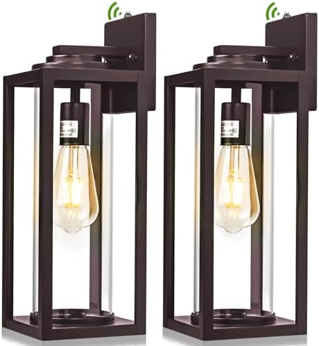 FILIYANO Large Dusk to Dawn Outdoor Wall Lights, Oil Rubbed Bronze, 2 Pack