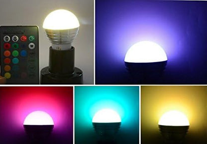RGB LED Light Bulb with Remote Control 3W E26/E27 Color Changing Magic Mood Lamp (3)