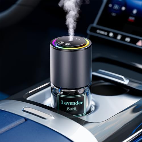 Car Air Freshener Diffuser,Smart Car Air Freshener 150ml Capacity for 6 Months,RGB Music Syncing Light,Auto On/Off,Suitable for Cars,Offices (Lavender)