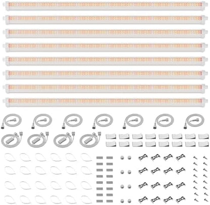 Spider Farmer 3FT T5 LED Grow Lights for Indoor Plants, 5000K 3000K 660nm Full Spectrum 200W (8x25W), IP65 Waterproof Linkable LED Plant Light Strips, 8-Pack for Seed Starting Hydroponics