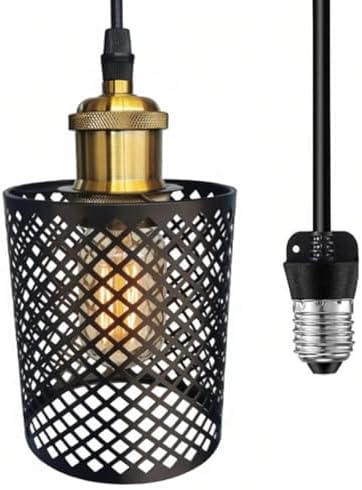 Screw in Hanging Light Fixture Instant Pendant Light,Recessed Light Conversion Kit with E26 Screw-in Adapter for Bedroom,Living Room & Kitchen Island Lighting (Farmhouse)