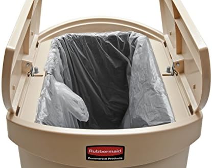 Rubbermaid Commercial Products STREAMLINE Plastic Front Step Step-On-Trash/Garbage Can/Bin, 13 GAL, Beige, for Doctor's Office/Hospitals/Healthcare