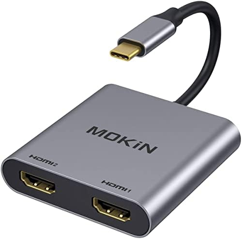 USB C Docking Station USB Type C to Dual Monitor HDMI Adapter 4K@60HZ for MacBook Pro 2020-2016,MacBook Air 2020-2018,Chromebook Pixel,LenovoYoga 720/730,Surface Book 2 etc
