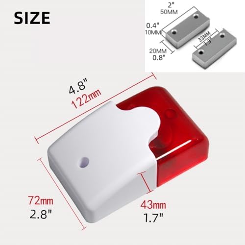 Multifunction Exit Door Alarm Helps Prevent Unauthorized Exits or Entries Through Emergency Door with 110db Siren, Battery Powered Door Contact Magnetic Sensor