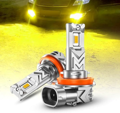 SEALIGHT H11 Yellow LED Fog Light Bulb, 30000LM H8 H16 Fog Lights, 3500K