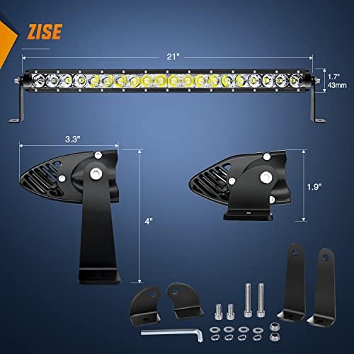 Nilight - 40004C-A LED Light Bar 21inch 100W Spot & Flood Combo Single Row 9000LM Off Road 3D LED Fog & Driving Light Roof Bumper Light Bars for Jeep Ford Trucks Boat , 2 Years Warranty