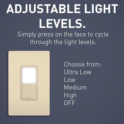 Legrand radiant 15 Amp Combination LED Night Light 3-Way Switch Ivory