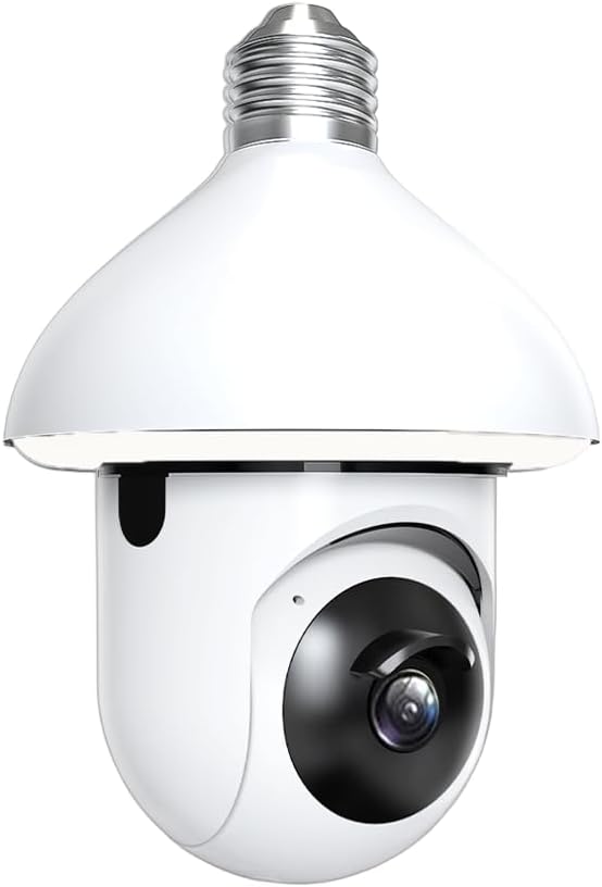 Upgrade Light Bulb Security Camera, WiFi Smart Bulb Cam Home Surveillance Camera, Human Motion Tracking, Siren Alarm, Cloud & TF Card Storage, Waterproof Outdoor Indoor Security Monitor