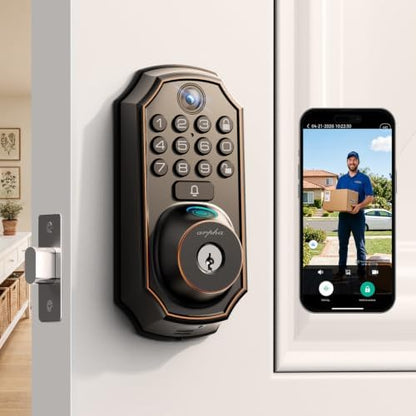 WiFi Video Smart Lock, 5-in-1 Keyless Entry for Front Door