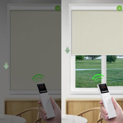ZSHINE Motorized Blackout Roller Shades Remote Control Rechargeable(82026B)