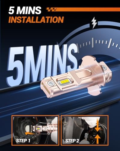 SEALIGHT H3 LED Fog Light Bulb, Upgrade 14000LM 600% Super Brighter 1:1 Mini Size Plug-n-Play, Super Heat Dissipation Performance, H3ll H3 Led Bulb Fog Lights for Car, Truck, SUV, Pack of 2