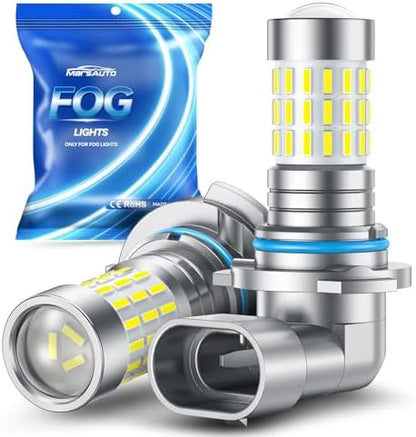 Marsauto 9006 LED Fog Light Bulbs, 10000LM 6000K with Lens-2 Pack