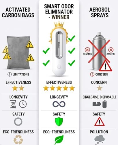 Smart Refrigerator Deodorizer, 1 Pack, Active Purification Odor Eliminator, Filter‑Free Zero‑Consumption, USB Rechargeable Mini Air Freshener for Fridge, Wardrobe, Car, Desk