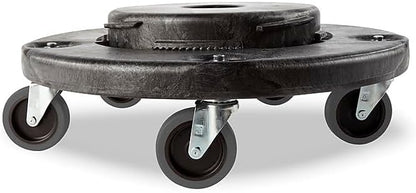 Rubbermaid Commercial Products Brute Quiet Dolly, Compatible with 20, 32, 44, and 55-Gallon Brute® Containers, Black, for Restaurants/Back of House/Offices/Warehouses/Airports/Commercial Environments