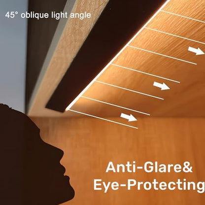 JARBIH Ultra-Thin Led Aluminum Channel, 45°Oblique Under Cabinet Beam Light