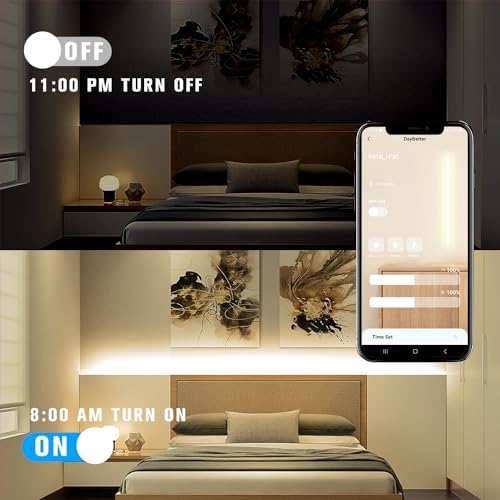 DAYBETTER COB LED Strip Lights,LED Lights for Bedroom 32.8ft,Natural White