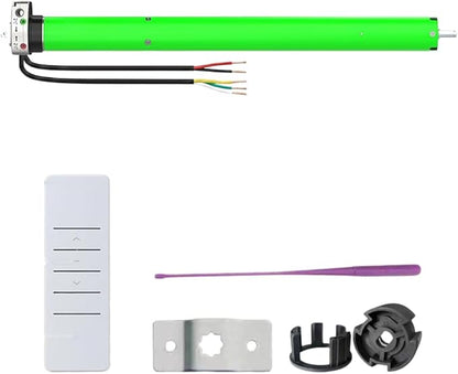DC12V Motorized Roller Shade Motor with Manual Crank & Remote, 45mm Electric Awning Tubular Motor, Dry Contact Smart Blinds Retrofit Kit (50 N.m for Φ50mm（2") Groove Tube