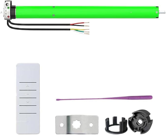 DC12V Motorized Roller Shade Motor with Manual Crank & Remote, 45mm Electric Awning Tubular Motor, Dry Contact Smart Blinds Retrofit Kit (20 N.m for Φ63mm（2-1/2"") Groove Tube