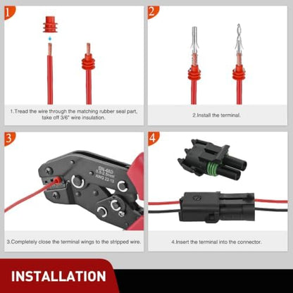 Nilight 298PCS 1 2 3 4 6 Pin Waterproof Automotive Electrical Connector Kit
