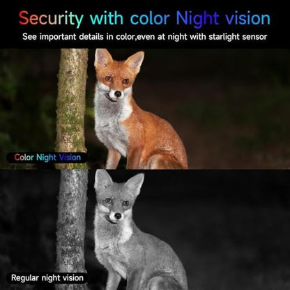 2Pack Security Cameras Wireless Outdoor 2.4G/5G,Color Night Vision