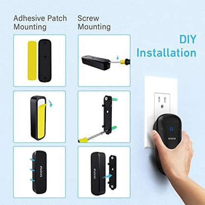 Door Chime When Door Opens, Door Opened Alarm 3-Sensor 1-Receiver, Black