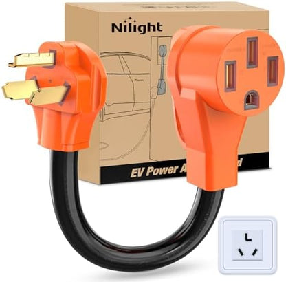 Nilight EV Adapter Cord 30 Amp to 50 Amp 10 Gauge Nema 10-30P to 14-50R