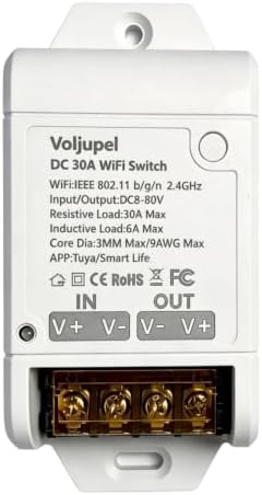 Tuya 30A DC 8-80V WiFi Remote Switch Heavy Duty for RV Solar Pump LEDLight