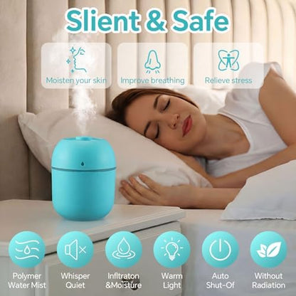 Hortsun 6 Pcs Mini Humidifiers, 220ml Humidifier for Plant,Blue