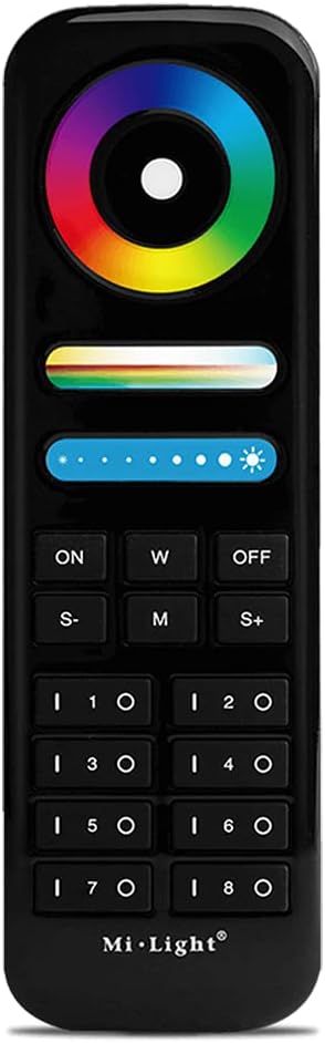 LGIDTECH FUT089-B 8-Zone LED Remote Controller Black Color,Work with RGB+CCT LED Light Bulb,Downlight,Strip Controller.Not Work with FUT035 FUT036 FUT037 FUT038 FUT039