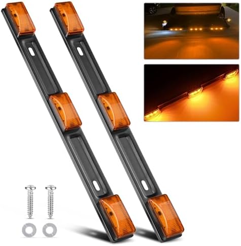 Nilight 14.2" 9 LED Trailer Light Bar Amber Clearance Marker Rear Lights