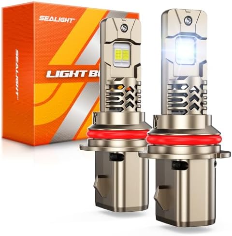 SEALIGHT 9007 LED Light Bulb, 70,000LM 1200% Brighter HB5 LED Bulbs, 1:1 Real Mini Size 6500K Cool White, 70000Hrs Extended Lifespan, IP68 Waterproof, 3MIN Plug and Play, Pack of 2