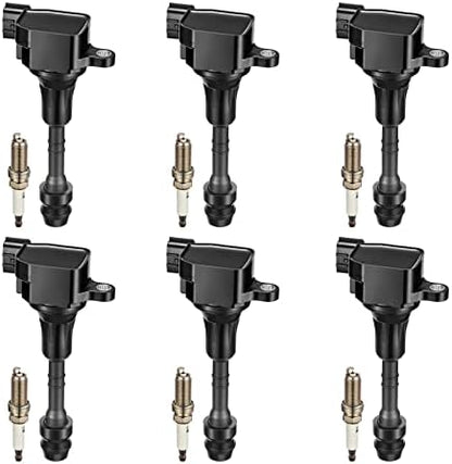 BDFHYK Ignition Coil UF401 and Spark Plug 4469 for Nissan 350Z 2003-2006