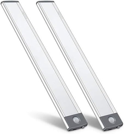 LED Motion Sensor Light,Under Counter Lighting, Wireless USB Rechargeable Kitchen Night Lights,Battery Powered Operated Light,54-LED Light for Wardrobe,Closets,Cabinet,Cupboard, 2 Count (Pack of 1)
