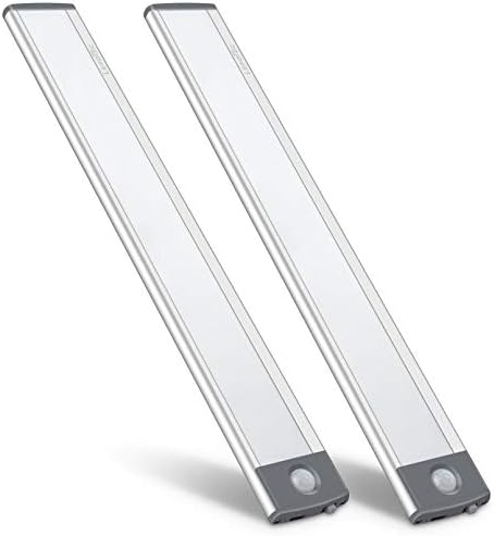 LED Motion Sensor Light,Under Counter Lighting, Wireless USB Rechargeable Kitchen Night Lights,Battery Powered Operated Light,54-LED Light for Wardrobe,Closets,Cabinet,Cupboard, 2 Count (Pack of 1)