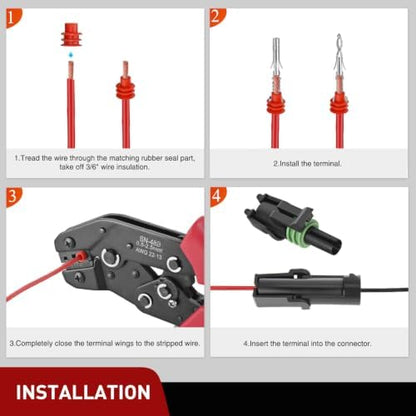 Nilight 60PCS 10 Kits 1 Pin Waterproof Automotive Electrical Connector Kit
