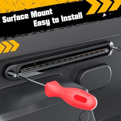 PSEQT 3 Color Trailer Tail Brake Stop Turn Signal Running LED Lights Bar Amber Red Blue Rear Identification Marker Waterproof Light Strip for Trailer Truck Pickup Offroad RV ATV UTV Bus Van, 2Pcs