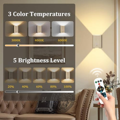 Eneru Motion Sensor Wall Sconce, Rechargeable Wireless Lights Indoor 4 Pack