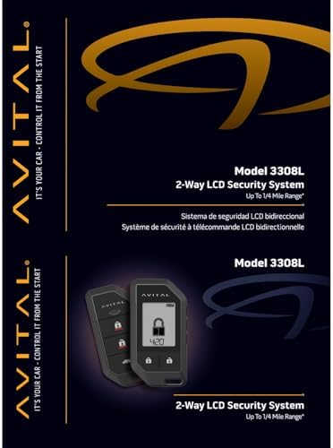 Avital 3308L 2-Way LCD Vehicle Security System with 2 Remotes (Compatible with Directed by VOXX SmartStart-Pro)
