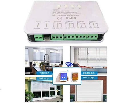 4 Channels WiFi Smart Relay Switch, eWelink App DC 5V AC 85-250V Passive Output Dry Contact Relay Module,WiFi Remtoe Voice Control Gate Lights