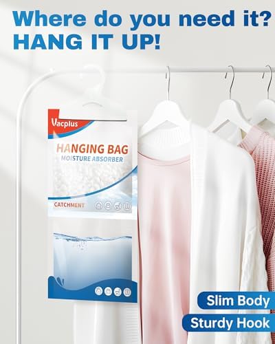 Vacplus Moisture Absorber, 20Pack Hanging, Strong Absorption, Unscented