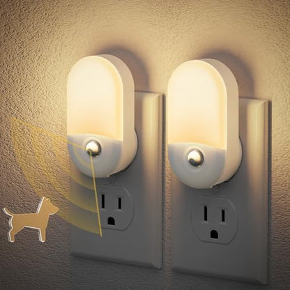 JandCase Motion Sensor Night Light, 2 Pack Motion Night Light Plug in